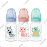 Canpol babies narrow bottle 120ml CUTE ANIMALS 11_851 sise bebe dete