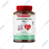 SUPERDIET Coenzyme Q10 ail cardio vasculaire 180 caspules -- Coenzyme Q10 garlic cardiovascular