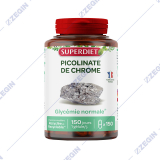 SUPERDIET Picolinate de Chrome glycemine normale 150 capsules hrom pikolinat