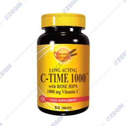 natural wealth long acting c-time 1000 with rose hips 1000mg vitamin C food supplement 60 tablets