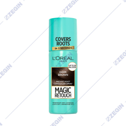 L'Oréal Magic Retouch Instant Root Concealer Spray, Ideal for Touching Up Grey Root Regrowth, 75 ml, Colour Dark Brown sprej za kosa temno kafena boja
