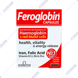 VITABIOTICS Feroglobin capsules iron, folic acid, vitamin B12, B6, zinc kapsuli zelezo, folna vitamin cink