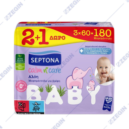 Septona calm n care 2+1, 3x60 baby wet wipes vlazni maramcinja za bebinja maramici