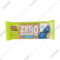 Rice Up zero sugar baked bar oat gluten free vegan flapjack wild blueberry 