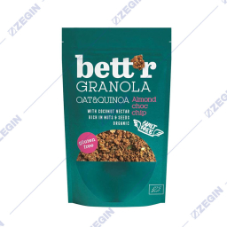 Smart Organic Bett'r Granola Oat & Quinoa Almond Choco drops dark 300 g organska granola so bademi i cokoladen cips