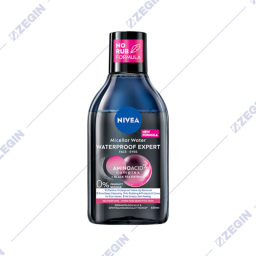 NIVEA Micellar Water Waterproof Expert make-up remover 0% product residue 400 ml for sensitive skin aminoacid complex + black tea extract micelarna voda za cuvstvitelna koza
