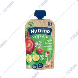 Nutrino Organic Apple, Banana, Raspberry, Rice Organsko pire od jabolko, banana, malini i oriz