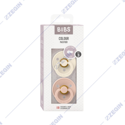 Bibs Colour Pacifier, Natural Rubber Round size 3, 2 pack latex, Ivory-Blush, B07BCNV, 130253 cucli lazalki