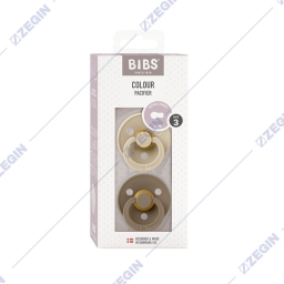 Bibs Colour Pacifier, Round Nipple Size 3, 18+ months, 2 pack latex, Vanilla-Dark Oak, B01BBNV, 130240 cucli lazalki