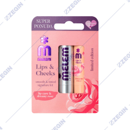 NEVA Melem Lips & Cheeks Smooth & Tinted Signature Kit lip balm & blush (Lip Care & Dreamy Rose) balsam za usni i rumenilo