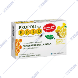 Specchiasol Propoli Plus Epid Con Succo Di Limone E Miele tableti za gvakanje so vkus na limon