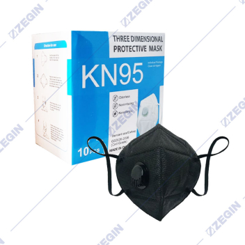 KN 95 Protective respiratory mask black three dimensional 10 pcs  maska crna respiratorna zastitna  zagaduvanje vozduh Kovid 