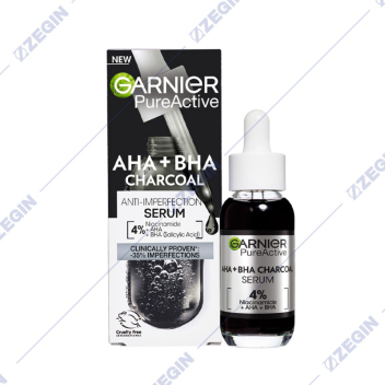 garnier pure active AHA+BHA charcoal anti imperfection serum crn serum protiv nesovrsenosti