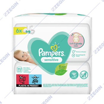 pampers sensitive baby wet wipes 6x52 soft  gentle clean vlazni maramcinja maramici bebe dete