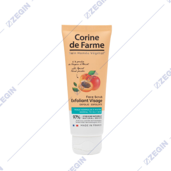 CORINE DE FARME Face Scrub with Apricot Kernel powder (Exfoliant Visage) 75ml piling za lice so prav od semki od kajsija
